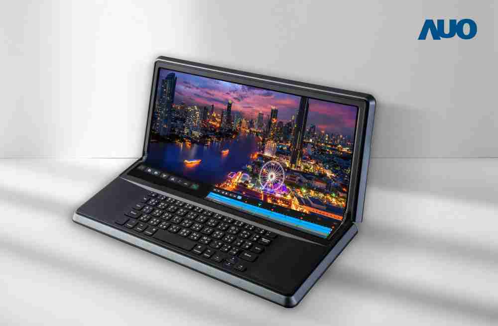 2468BET14.6吋Micro LED折迭显示屏幕，，，，搭配半径4mm的弯折绞炼，，，以及高画素、、、、高亮度、、、、高对比度的显示技术特点，，即便在大视角下仍保有绝佳色相与亮度