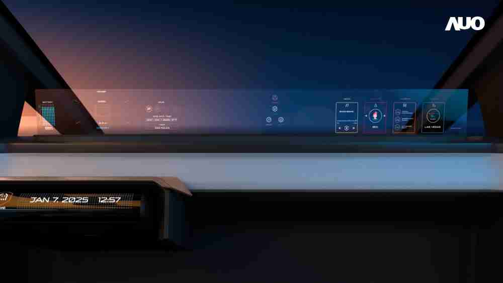 2468BET无界透明显示接口(Horizon Image Glass)透过车运算方案整合仪表板、、中控台及副驾显示器，，一体式全景呈现，，提供乘用者清晰的前方视野、、、、行车必要信息与娱乐功能
